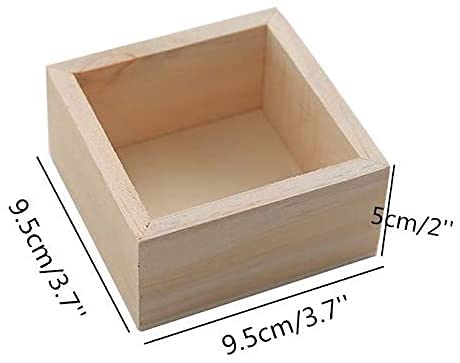 CALPALMY 12 PCS 4'' x 4'' Rustic Wooden Box Storage Organizer Craft Box for  Collectibles Home Venue Decor Succulents : : Home
