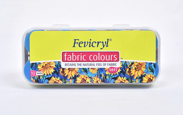 Fevicryl Fabric Colour Kit 10 Shades With 20ml For Cotton, Denim