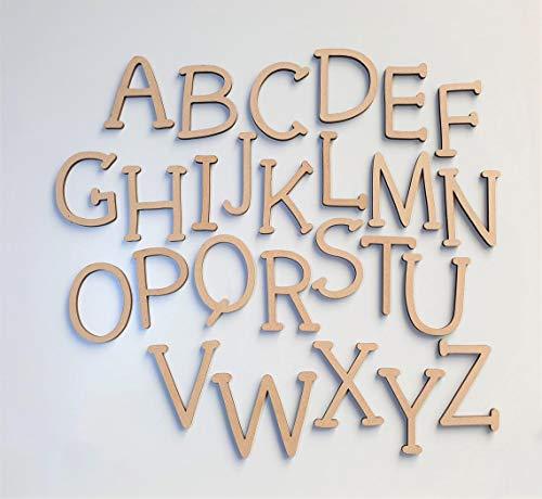  36 Pieces Unfinished Wooden Alphabet Letters for