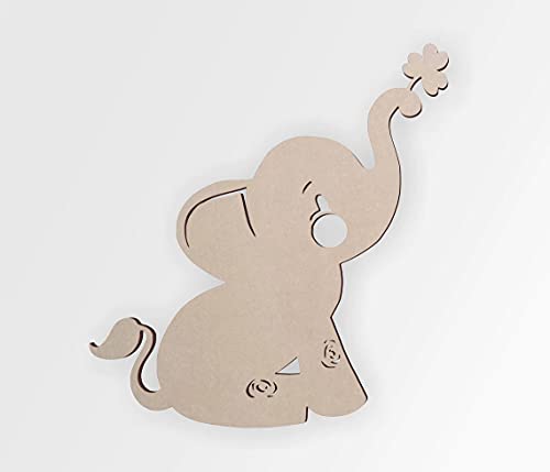 Elephant Wood Cutouts 8-inch, Pack of 25 Wooden Crafts to Paint, Wooden Cutouts for Crafts, by Woodpeckers