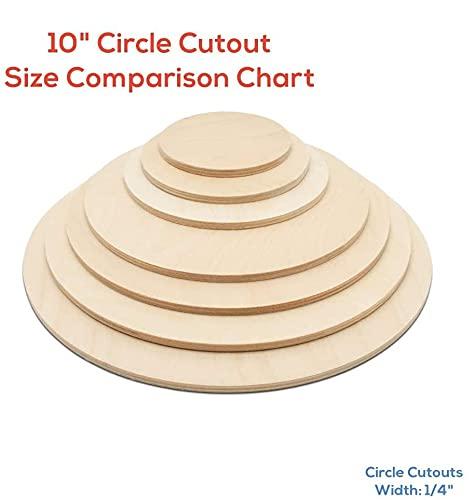 10 inch Unfinished Wood Circles - Pack of 5 , Birch Plywood , Round Wood Cutouts , Blank Circle Boards - DIY Arts & Crafts , Painting , Pyrography 