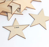 American Elm 30 Pack Cutout 3 Inch Wooden Star Cutouts Wooden Stars Unfinished Wood Pieces Star Wood Craft MDF Star Cutout Star Shape MDF Cutouts Star Shaped Wooden DIY Projects.