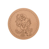 American Elm Pack of 2 MDF Pre-Marked Ganesha Round Kits Smooth Surface, Clear Texture Laser-Carved