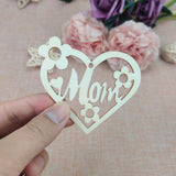 20pcs Wooden MOM Heart Shaped Ornaments - DIY Crafts for Mother's Day & Birthday Decor