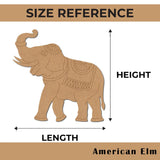 American Elm Pair of 2 Wooden Elephant Pre-Marked MDF Design Cutouts, 8 Inch Unfinished Craft Shapes for DIY Home Decor, Painting, Crafting Projects