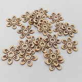 Americam Elm 6 Pcs Flower Leaf Wood Shapes Craft Wooden Slices DIY Unfinished Wood.