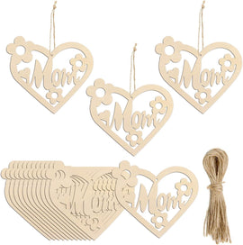 wooden mom heart shaped ornaments diy crafts decorations
