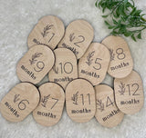 Wooden oval milestone card