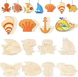 wooden sea animal sea animal mdf cutouts ocean animals toys for kids