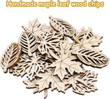 Americam Elm Pack of 6 Pieces Unfinished Wooden Leaf Cutouts, Wooden Maple Leaves