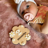 wooden pregnancy milestone card discs