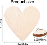 American Elm 100PCS Wooden Heart, Unfinished Wood, Ornaments for Craft, Valentines, Birthday, Wedding - Heart Shape Cutouts - DIY Wooden Art & Craft Supplies