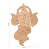 American Elm MDF Pre Marked Dancing Ganesha Hanging MDF Ganesha Cutout Ganesha premarked MDF Board (12 X 8Inch)