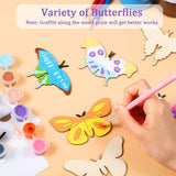 American Elm 27 Pcs Butterfly Unfinished Wooden Blank Butterfly Shaped Slices Cutouts for Birthday DIY Painting Tags Wedding Home Decorations, 9 Pattern (Each Style 3 Pcs)