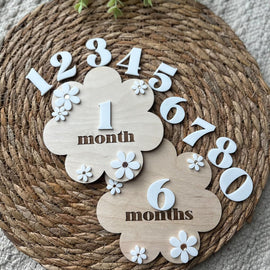 wooden baby milestone card art and craft