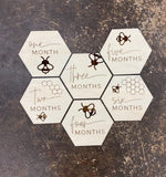 hexagon baby milestone plaques wooden mdf