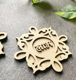 diy wooden shubh labh cutouts for diwali home decorations