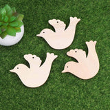 American Elm 20Pcs Bird Wood DIY Crafts Cutouts Wooden Dove Shaped Hanging Ornaments with Hole Hemp Ropes Gift Tags for Wedding Birthday Decorations