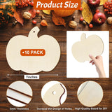 American Elm 10 Pcs Wooden Halloween Thanksgiving Ornaments to Paint, DIY Blank Unfinished Pumpkin Wood