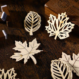 Americam Elm Pack of 6 Pieces Unfinished Wooden Leaf Cutouts, Wooden Maple Leaves