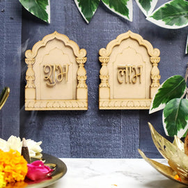 diwali home decor shubh labh wooden cutouts