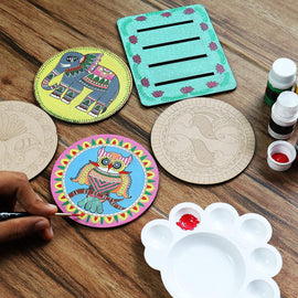 wooden coasters for craft mdf circle 4 inch wooden painting kit for kids kids craft kit unfinished wood mdf cutouts for craft