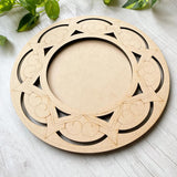 American Elm Wooden Pooja Thali/Platter - Mandala Design - Decorative MDF Thali for Festive Decor and Craft Projects (12 Inch)