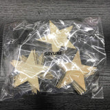 American Elm 30 Pack Cutout 3 Inch Wooden Star Cutouts Wooden Stars Unfinished Wood Pieces Star Wood Craft MDF Star Cutout Star Shape MDF Cutouts Star Shaped Wooden DIY Projects.