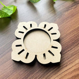 American Elm Pack of 5 Decorative Flower Tea Light Holders - 4x4 Inch, MDF Tea Light Holders for Home Decor, Diwali Decorations