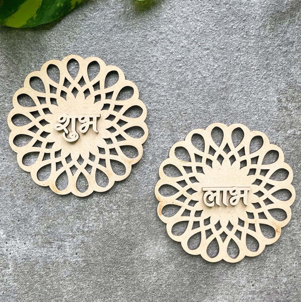 diy shubh labh wooden cutouts for diwali home decor