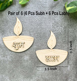 unfinished wooden craft cutouts shubh and labh