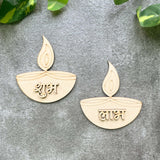 unfinished wooden shubh labh craft cutouts for diwali