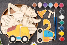 wooden vehicles for kids vehicle painting kit vehicle crafting kit