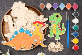 unfinished wood wooden cutouts kids painting craft kit