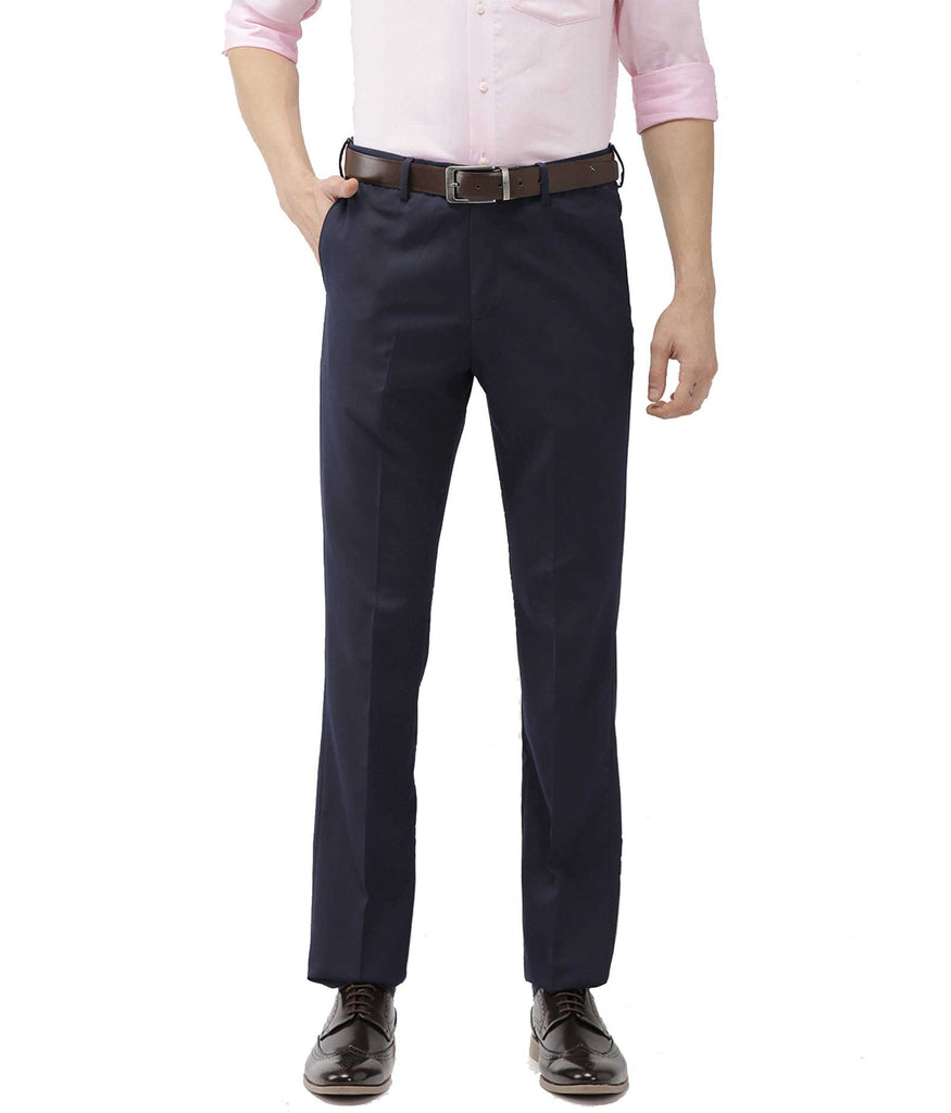 Textured Mens Regular Fit Navy Blue Formal Trouser at Rs 380 in Indore