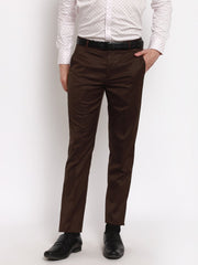 Cotton Brown Men's Solid Slim Fit Stretchable Formal Trouser at Rs  399/piece in Jalandhar