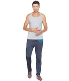 American-Elm Men's Printed Navy Blue Dri Fit Tights,Slim Fit Running Track Pant