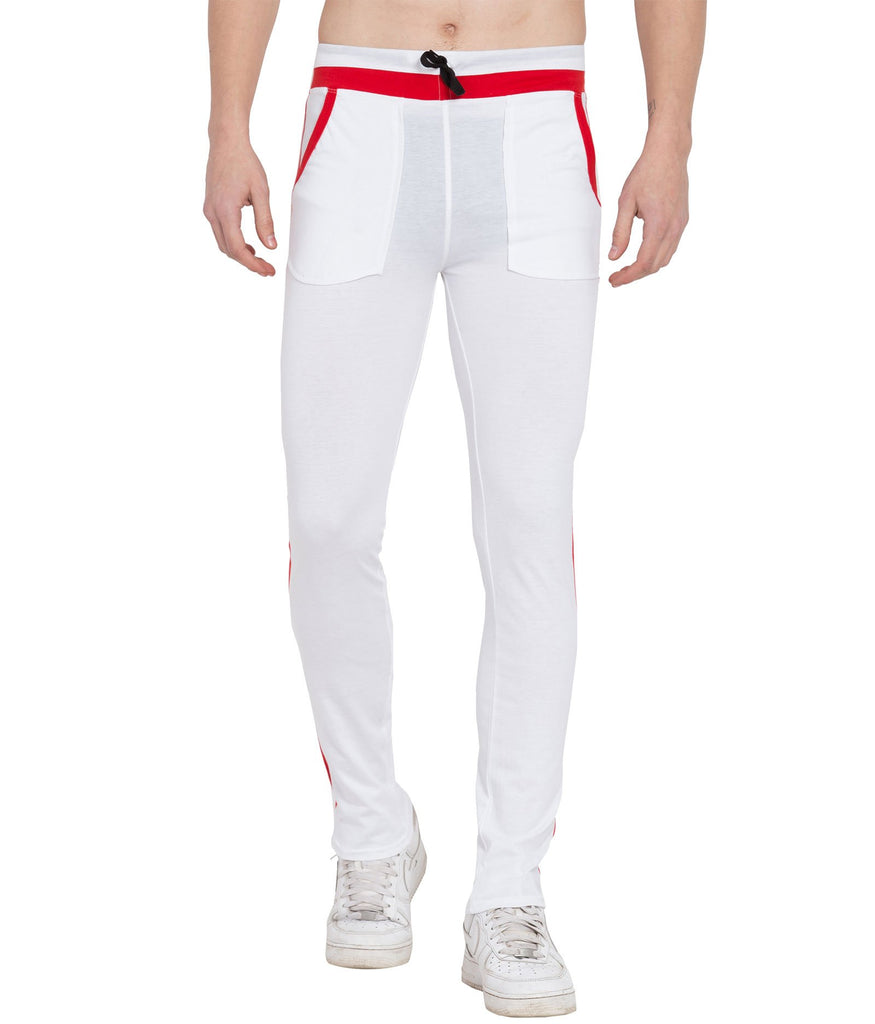 Trackpants: Browse Men White, Red Cotton Trackpants on Cliths