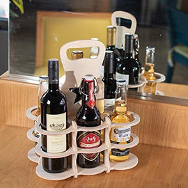 Wooden wine bottle holder